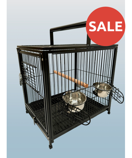 Parrot-Supplies Premium Parrot Travel Cage - Black